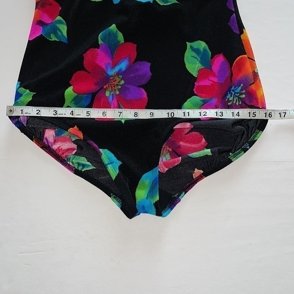 Inches Away Black Vivid Floral Scoop Back One Piece Swimsuit - Picture 8 of 8